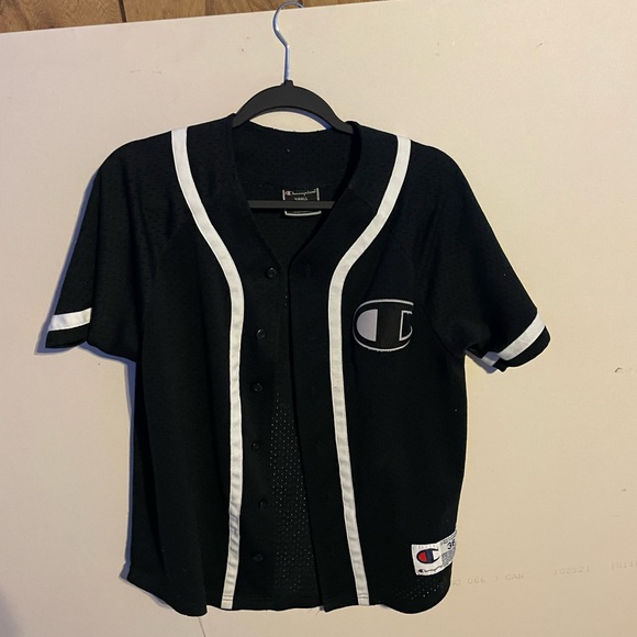 Black and white Champion baseball jersey - Picture 1 of 4